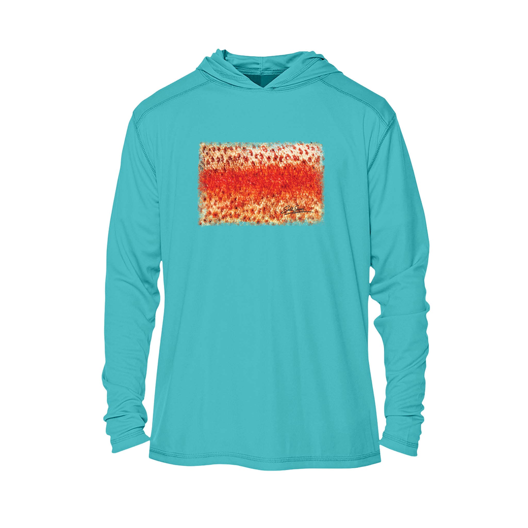 Printify Men's Long Sleeve Hoodie Water Blue / S Rainbow Trout Men's Performance Hoodie