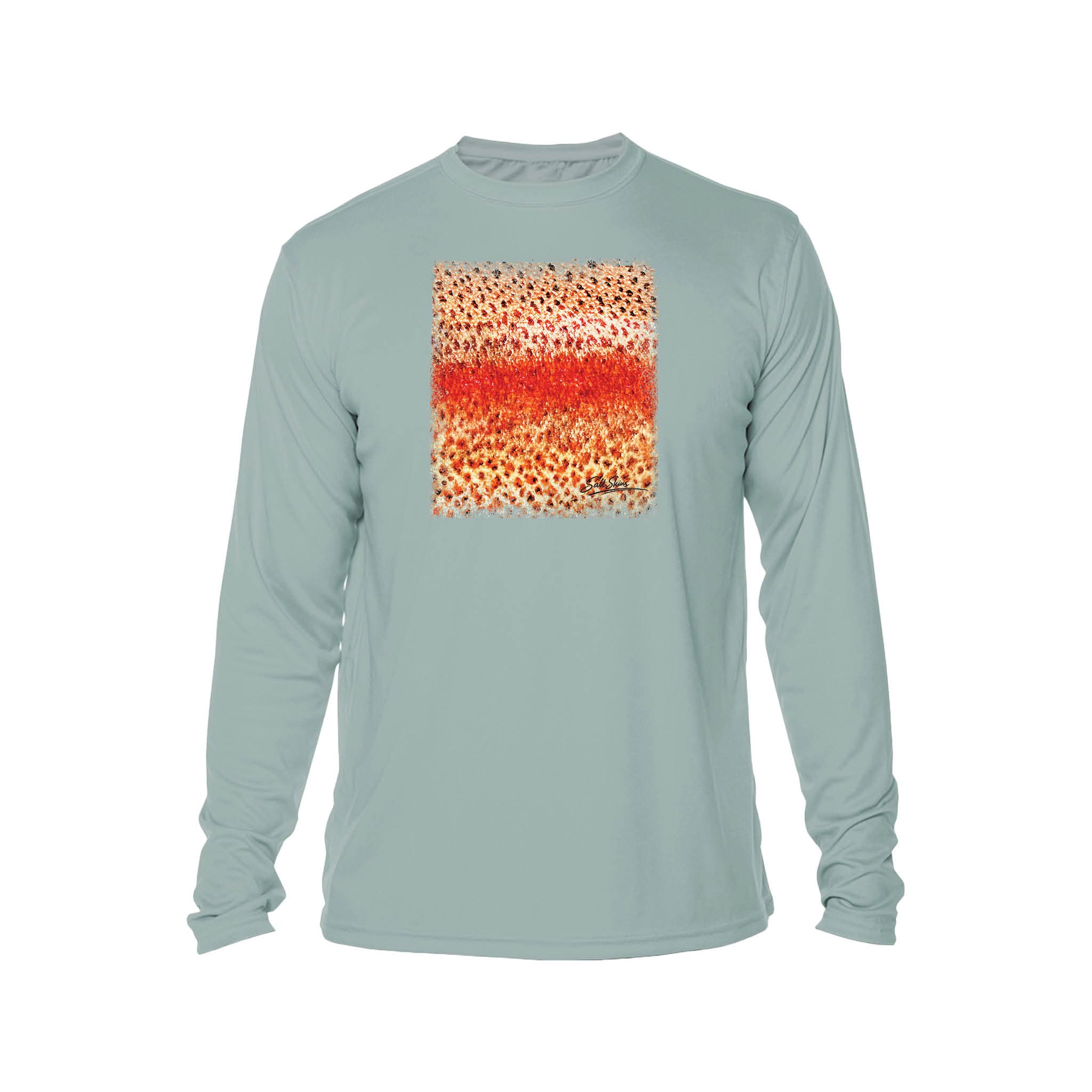 Printify Men's Long Sleeve Performance Crew Neck Light Slate / XS Rainbow Trout Men's Long Sleeve Performance Fishing Crew Neck