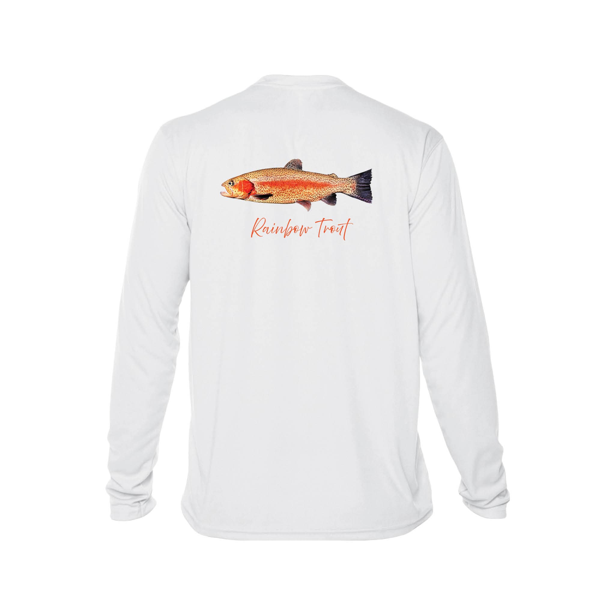 Printify Men's Long Sleeve Performance Crew Neck White / XS Rainbow Trout Men's Long Sleeve Performance Fishing Crew Neck