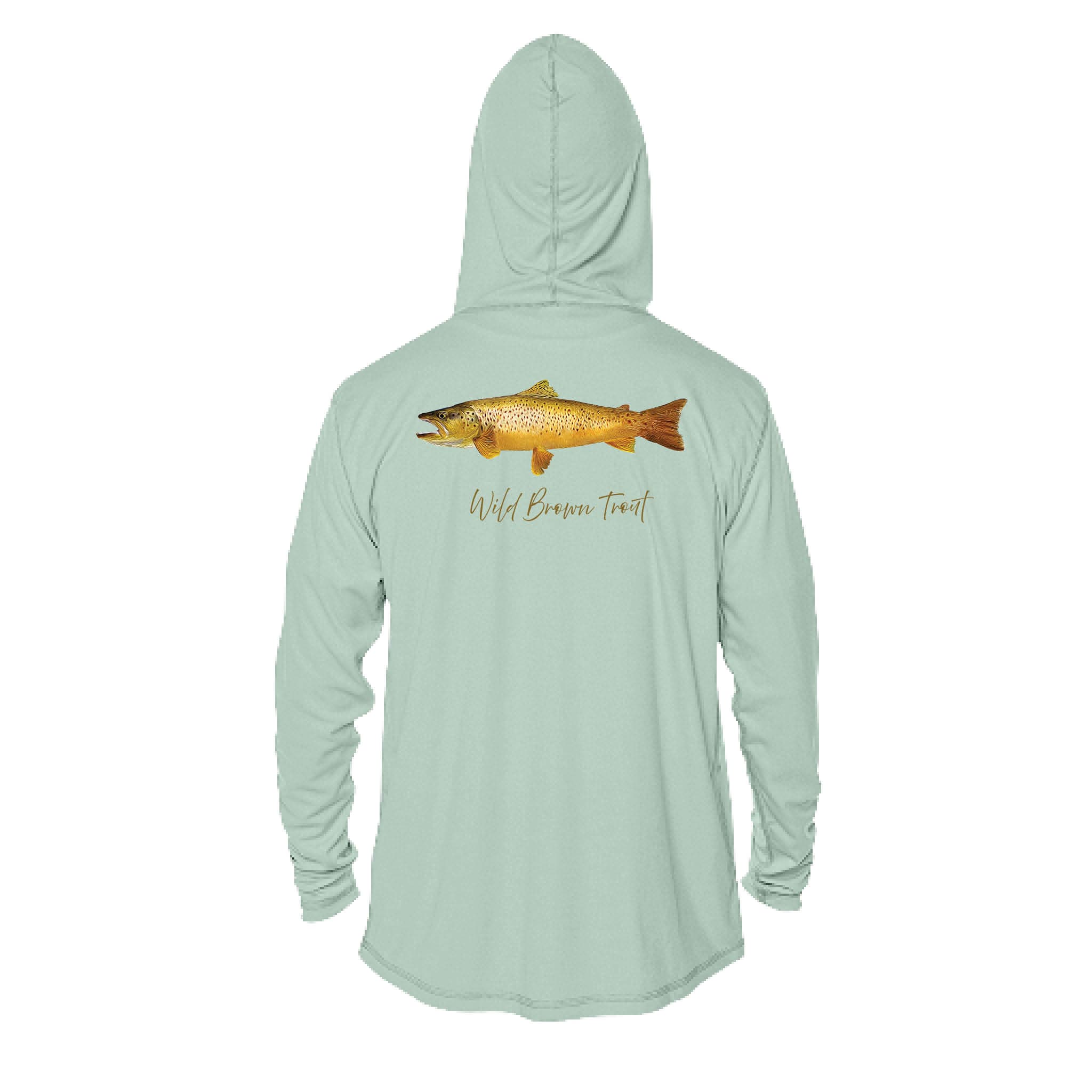 Printify Men's Performance Hoodie Brown Trout Men's Long Sleeve Performance Hoodie
