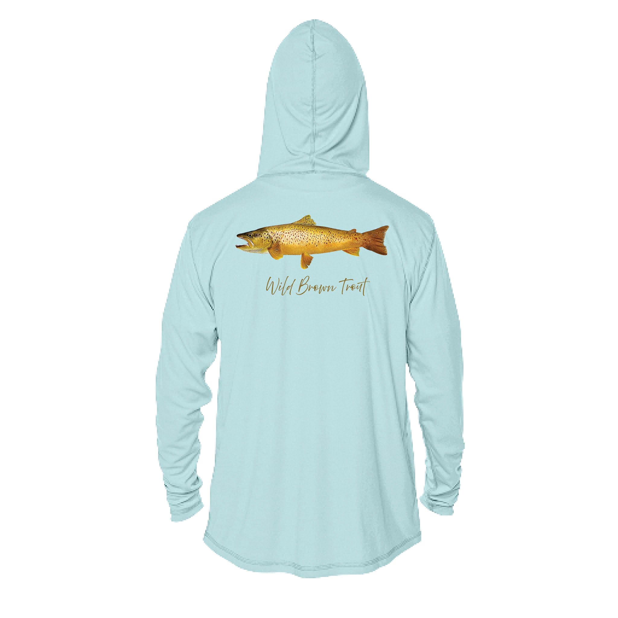 Printify Men's Performance Hoodie Brown Trout Men's Long Sleeve Performance Hoodie