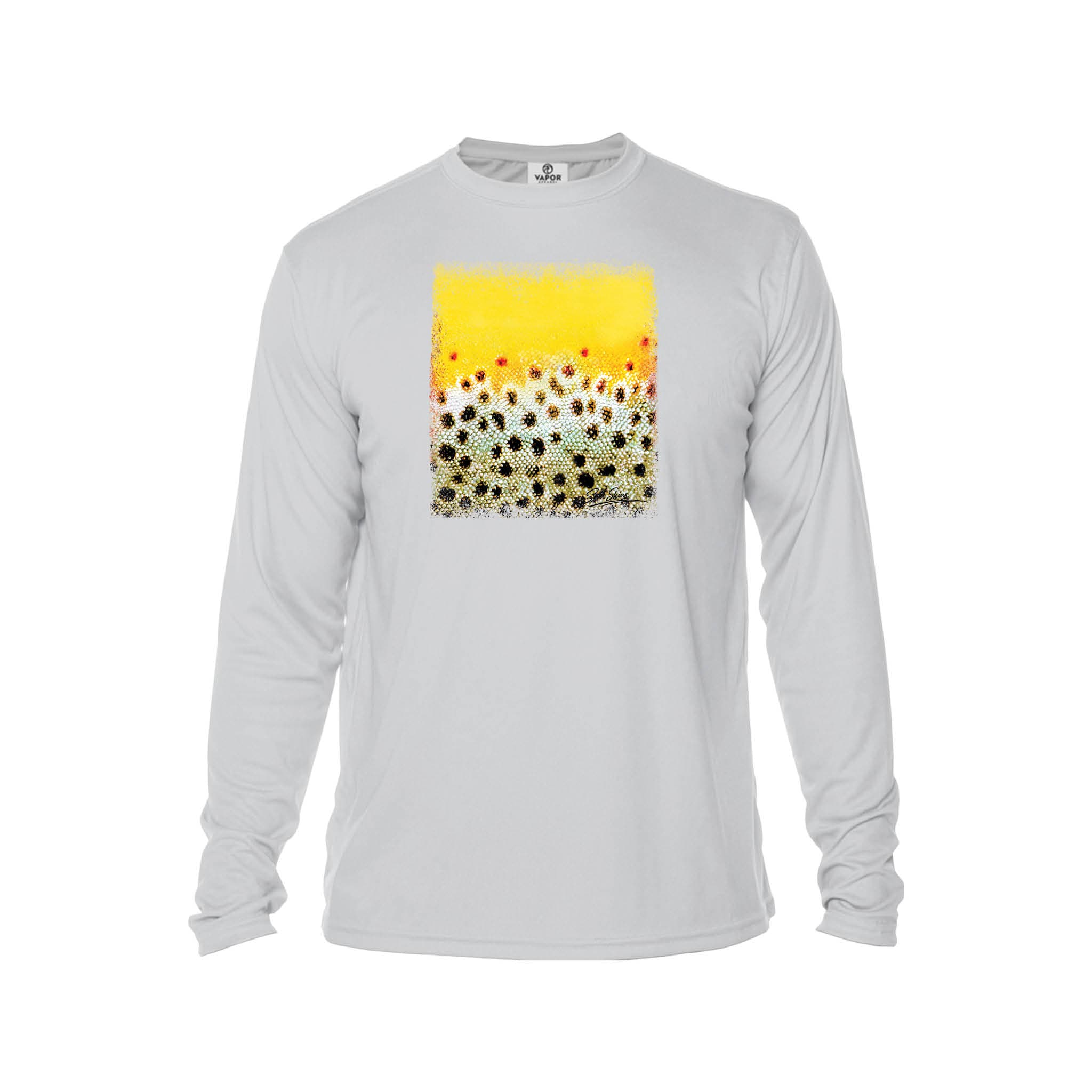 Printify Men's Performance Shirt Pearl Grey / XS Wild Brown Trout Men's Performance Fishing Crew Neck