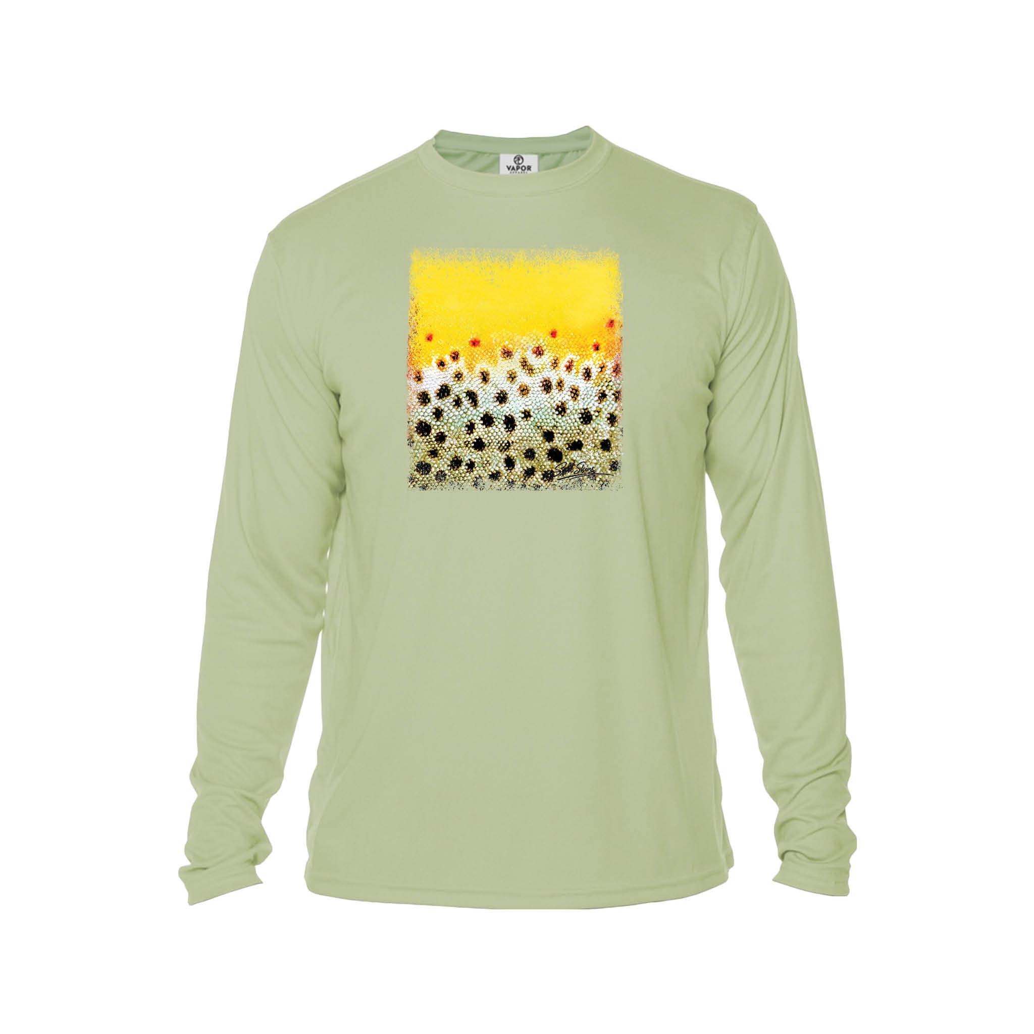 Printify Men's Performance Shirt Sage / XS Wild Brown Trout Men's Performance Fishing Crew Neck