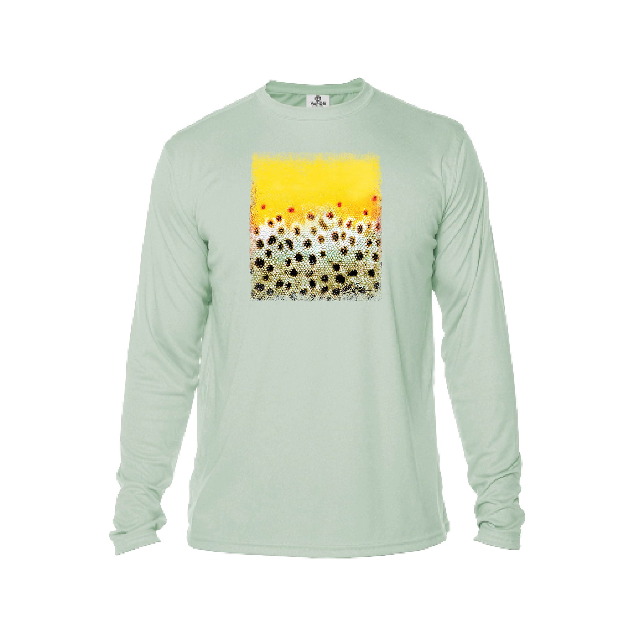 Printify Men's Performance Shirt Seagrass / XS Wild Brown Trout Men's Performance Fishing Crew Neck