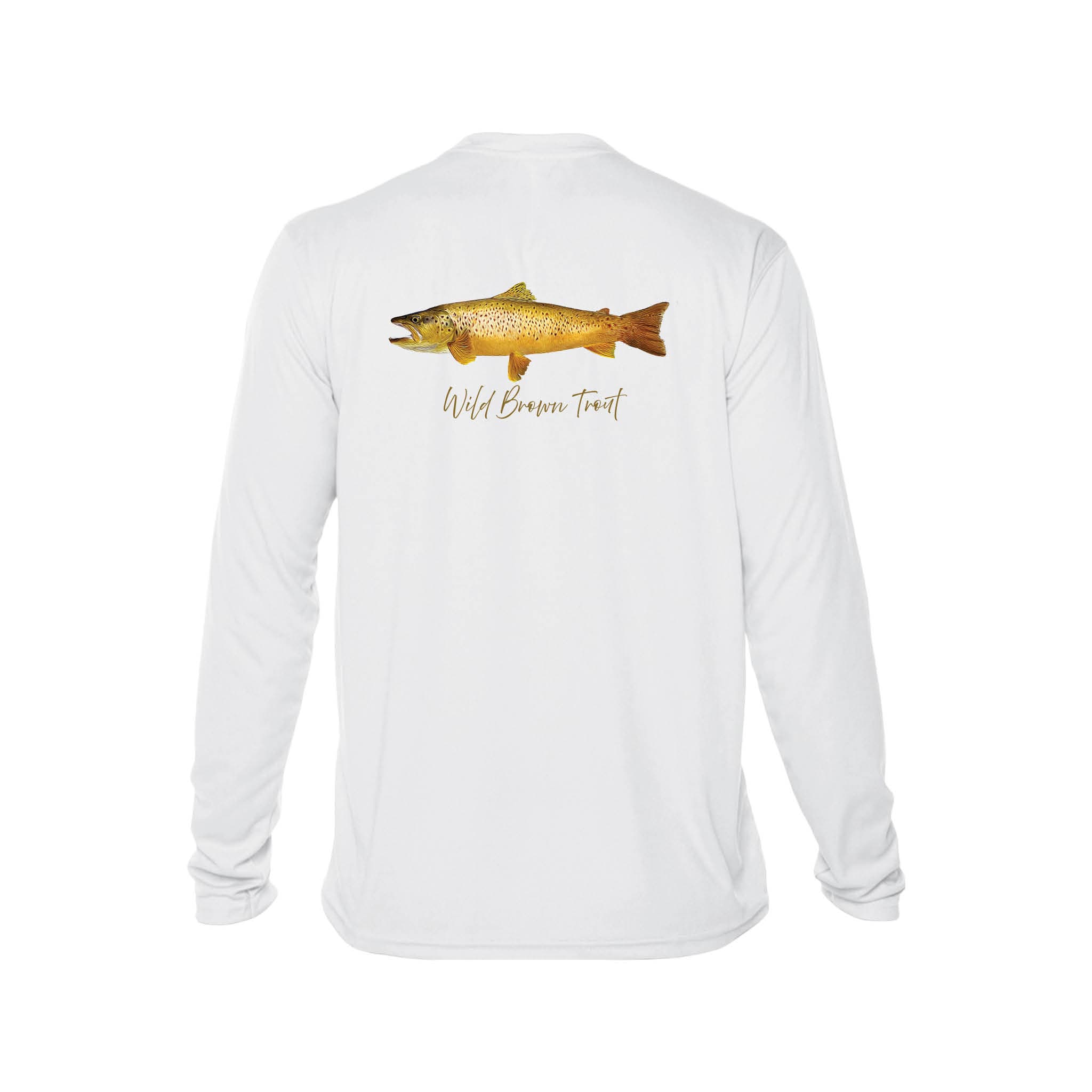 Printify Men's Performance Shirt Wild Brown Trout Men's Performance Fishing Crew Neck