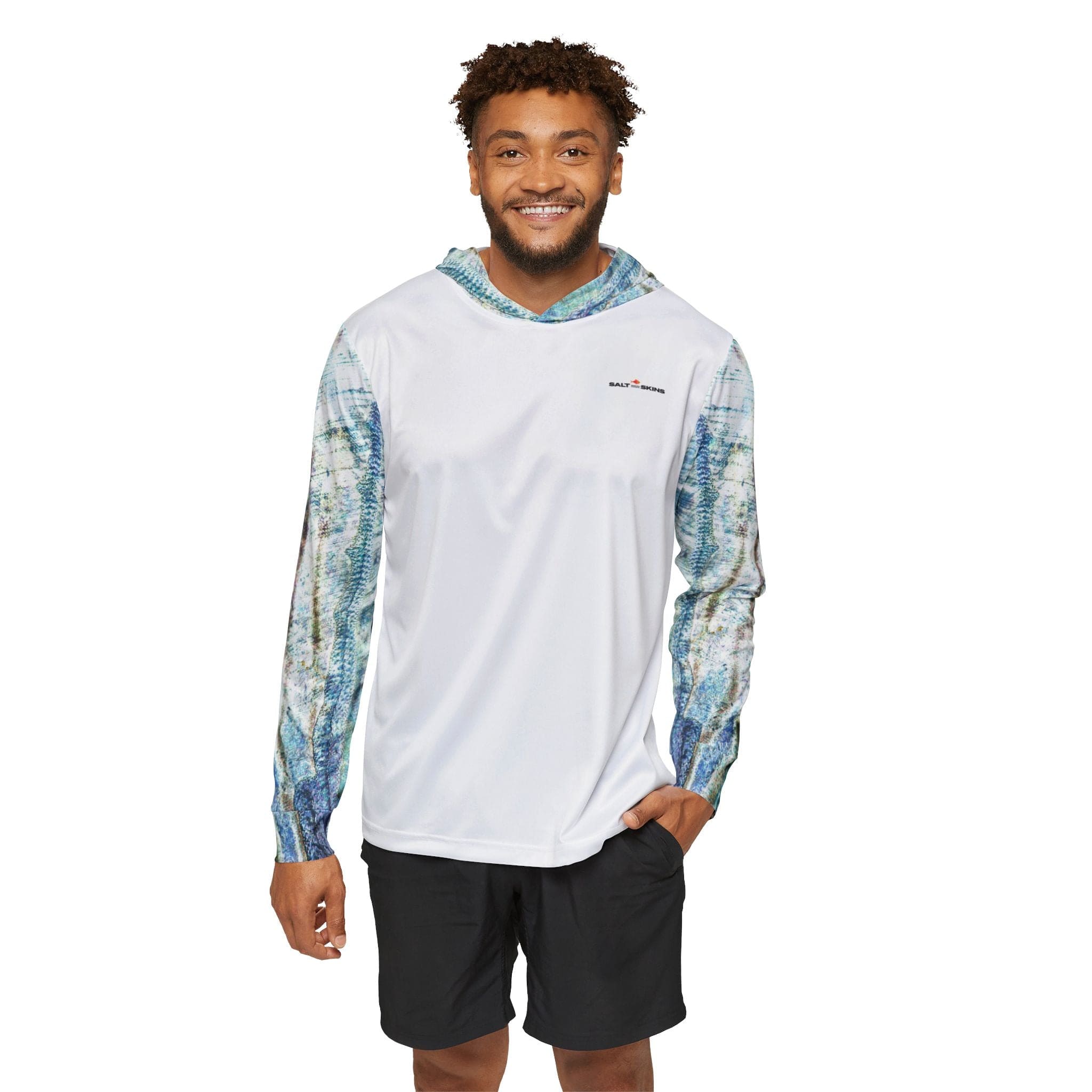 Salt Skins All Over Prints Barracuda Men's UPF +50 Long Sleeve Performance Hoodie