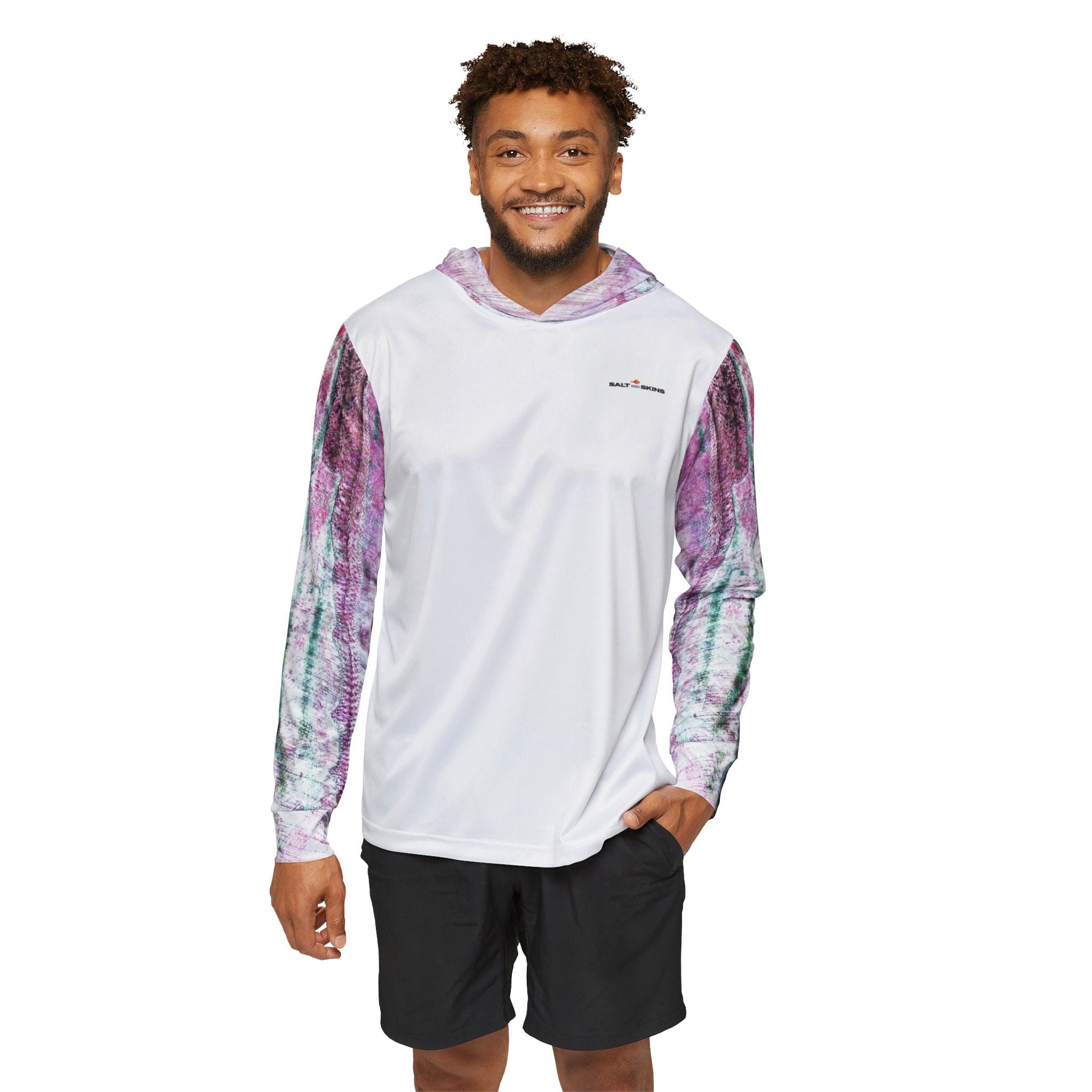 Salt Skins All Over Prints Barracuda Men's UPF +50 Long Sleeve Performance Hoodie