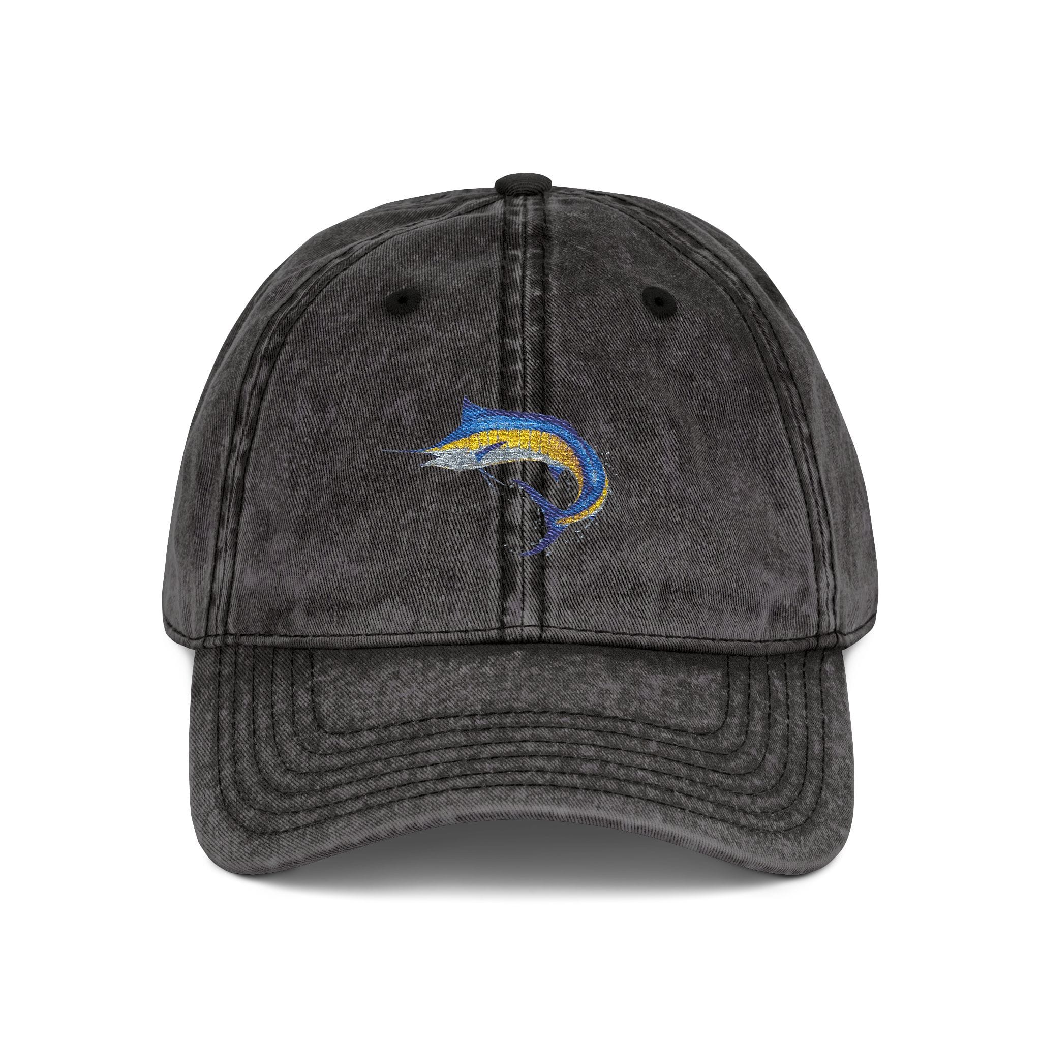 Salt Skins Hats One size / Black Blue Marlin Embroidered Vintage Fish Cap by Salt Skins Apparel