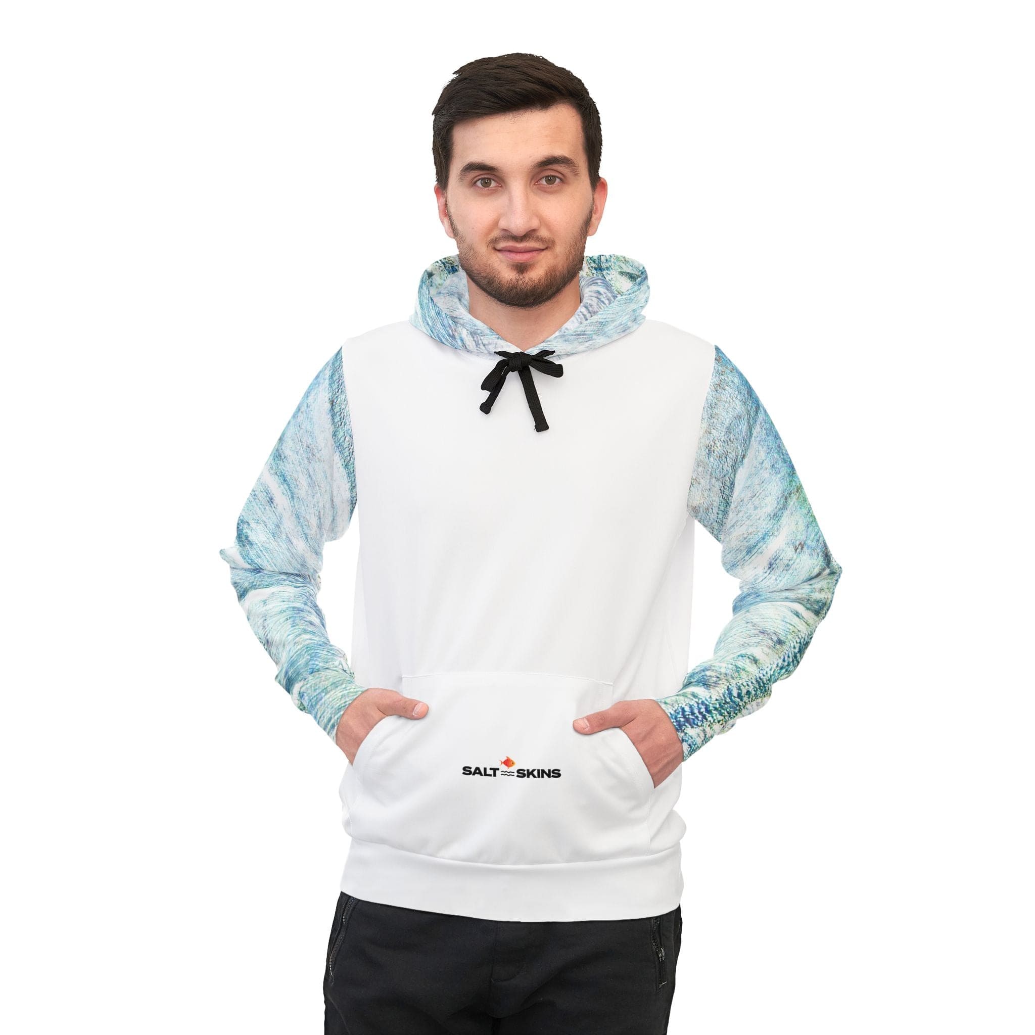 Salt Skins Men's Long Sleeve Hoodie Barracuda Men's Heavy Weight Hoodie Steel Blue