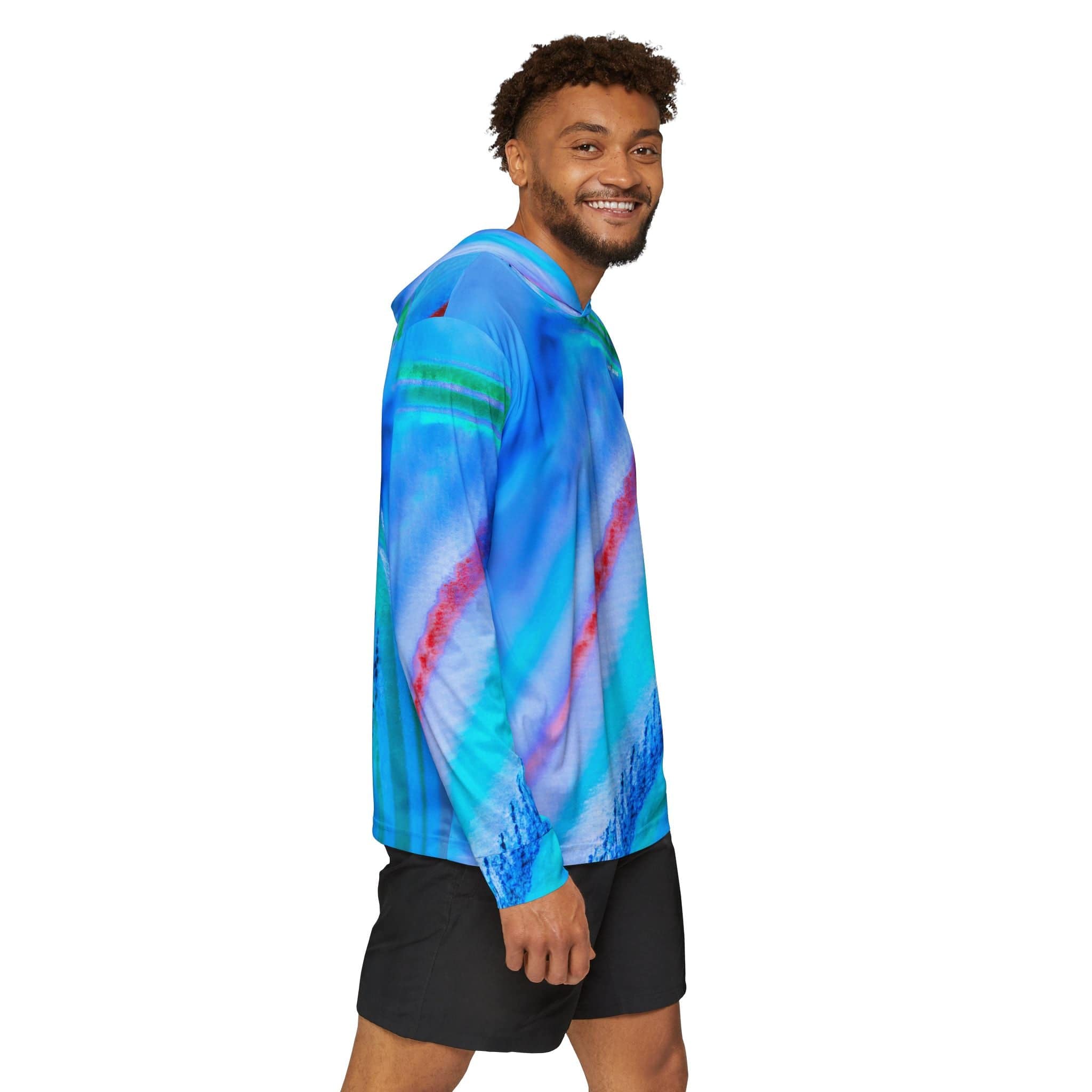 Salt Skins Men's Long Sleeve Hoodie Parrot Reef Slayer - The Ultimate Performance Men's Long Sleeve Fishing Shirt