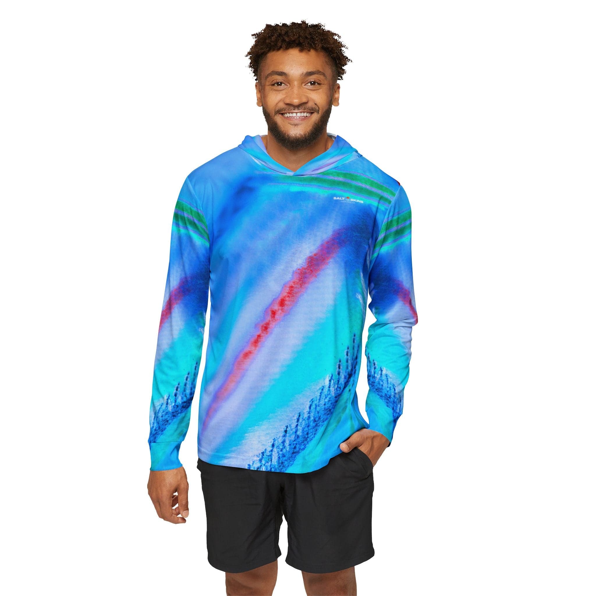 Salt Skins Men's Long Sleeve Hoodie Parrot Reef Slayer - The Ultimate Performance Men's Long Sleeve Fishing Shirt