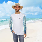 Salt Skins Men's Long Sleeve Hoodie XS / Blue Barracuda Long Sleeve Men's Shirt Fishing Performance Aqua Blue