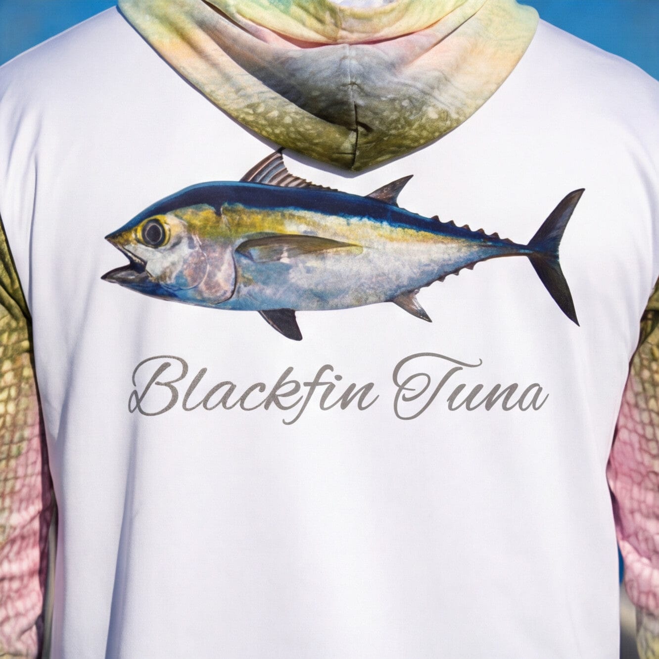 Salt Skins Men's Performance Hoodie Black Fin Tuna Captains Series II - The Ultimate Performance Men's Long Sleeve Fishing Shirt