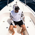 Salt Skins Men's Performance Hoodie Black Grouper II Captian's Series Men's Ultimate Performance Long Sleeve Fishing Shirt