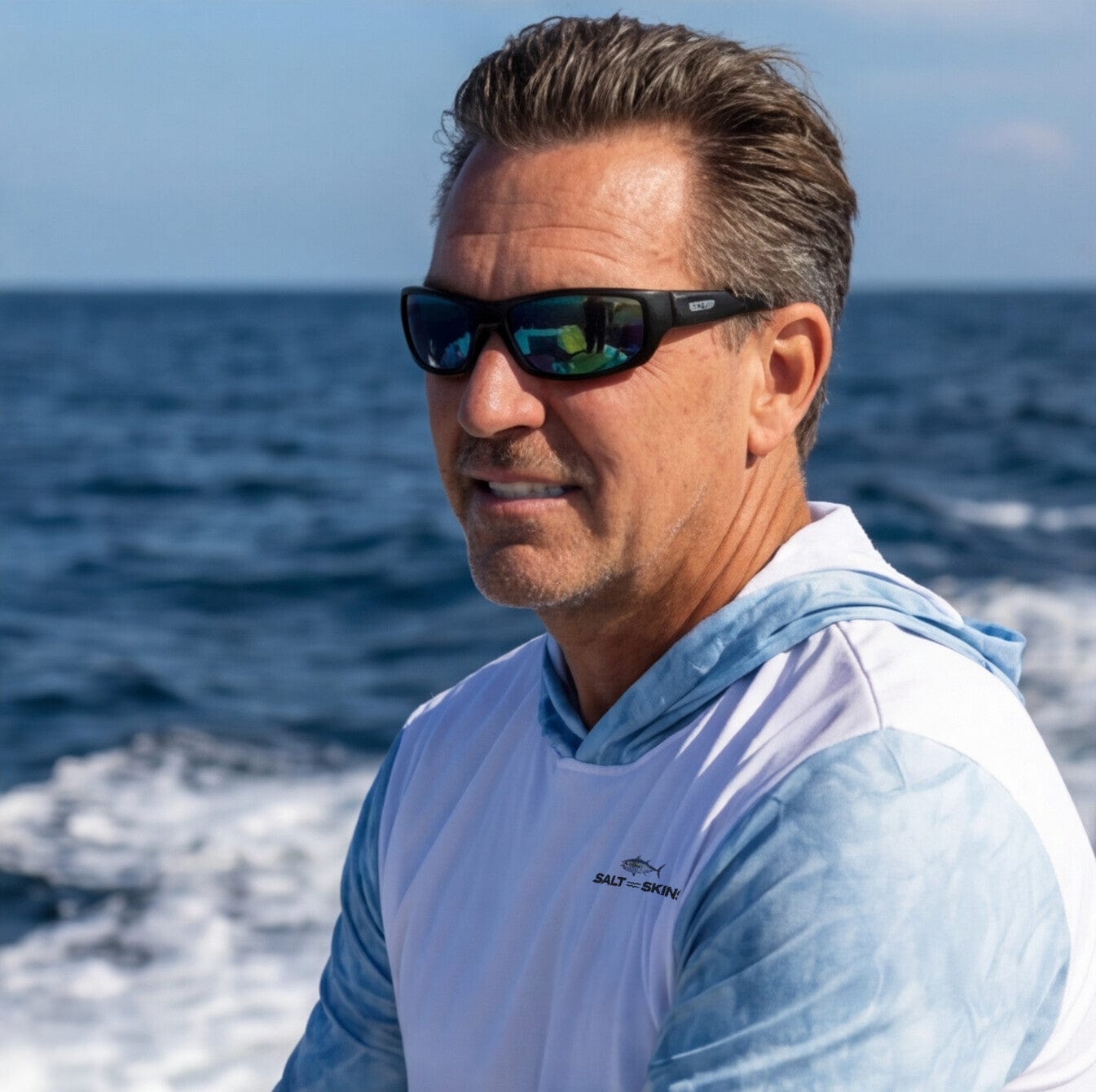 Salt Skins Men's Performance Hoodie Blackfin Tuna II Ultimate Performance Men's Long Sleeve Fishing Shirt