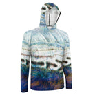 Salt Skins Men's Performance Hoodie Blue Barracuda Men's Long Sleeve Sun Protection Hoodie