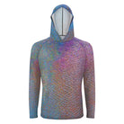 Salt Skins Men's Performance Hoodie Blue & Purple Tuna Pattern Men's Sun Protection Hoodie