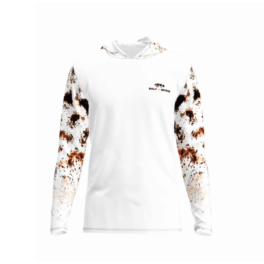 Salt Skins Men's Performance Hoodie Brown Camo / S The Black Grouper Men's Long Sleeve Performance Fishing Shirt