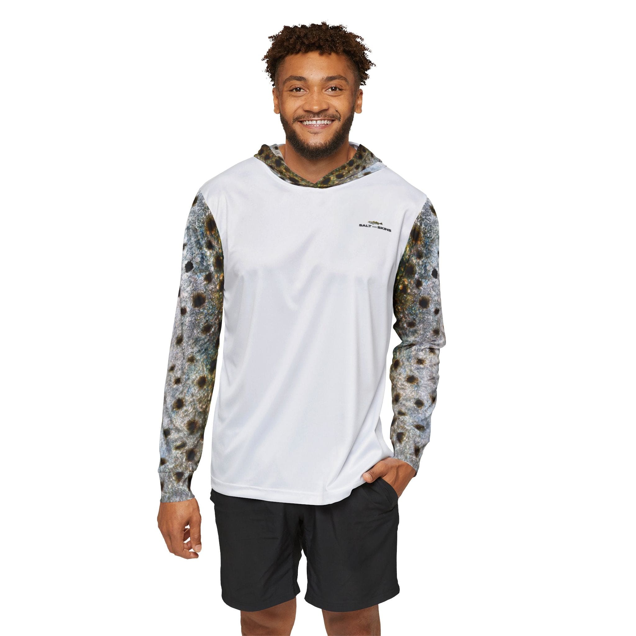 Salt Skins Men's Performance Hoodie Corvina Pintada Captains Series - The Ultimate Performance Men's Long Sleeve Fishing Shirt