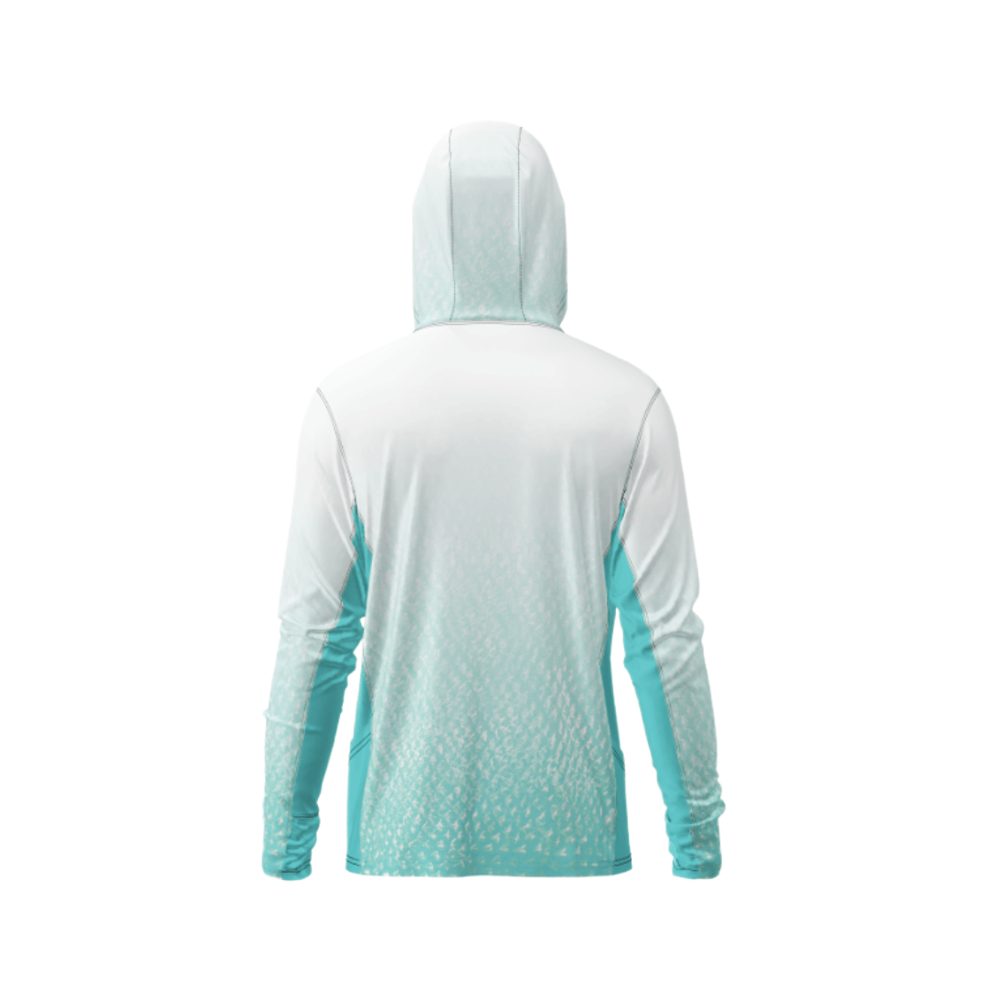Salt Skins Men's Performance Hoodie Green Sky Water Camo Side Vent Performance Hoodie