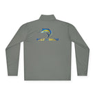 Salt Skins Men's Performance Hoodie Grey Concrete / XS Blue Marlin Quarter-Zip Lightweight Pullover
