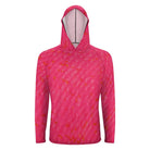 Salt Skins Men's Performance Hoodie Hot Pink Mingy Snapper Men's Long Sleeve Sun Protection Hoodie