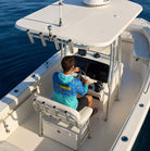 Salt Skins Men's Performance Hoodie Mahi Blue Ice Captains Series Men's Ultimate Performance Long Sleeve Fishing Shirt