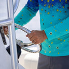 Salt Skins Men's Performance Hoodie Mahi Blue Ice Captains Series Men's Ultimate Performance Long Sleeve Fishing Shirt