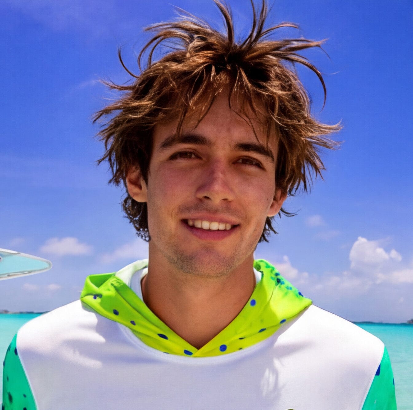 Salt Skins Men's Performance Hoodie Mahi Turquoise II Captains Series Men's Ultimate Performance Long Sleeve Fishing Shirt