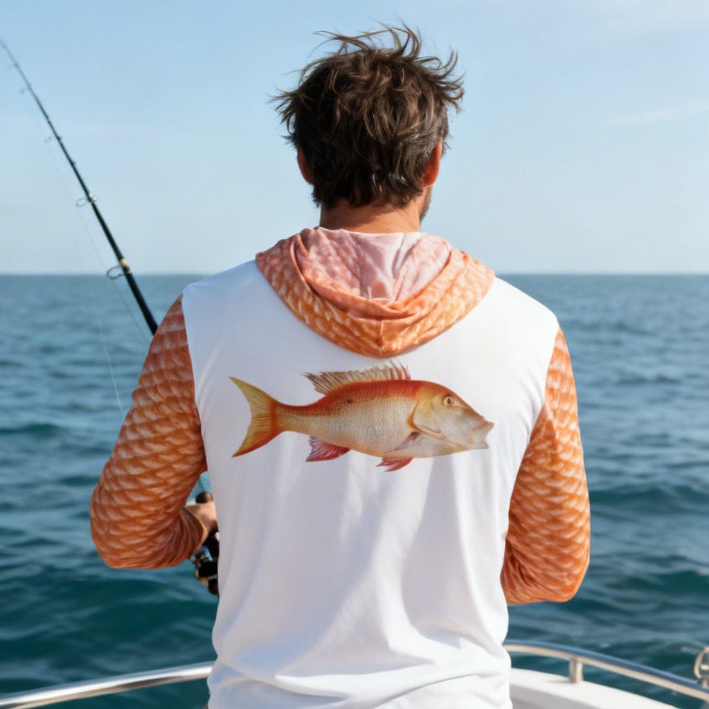 Salt Skins Men's Performance Hoodie Mutton Snapper II Men's Ultimate Performance Long Sleeve Fishing Shirt