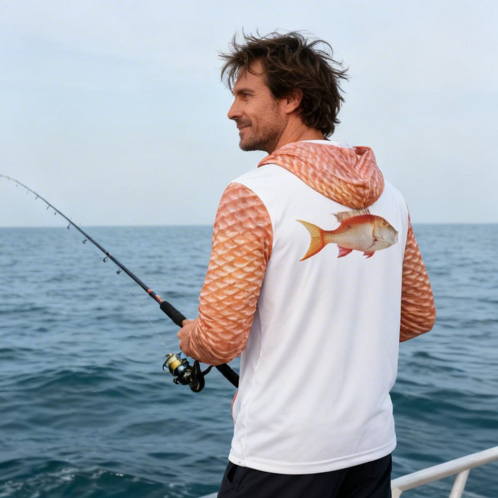 Salt Skins Men's Performance Hoodie Mutton Snapper II Men's Ultimate Performance Long Sleeve Fishing Shirt