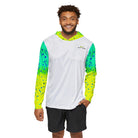 Salt Skins Men's Performance Hoodie New Mahi Turquoise Captains Series - The Ultimate Performance Men's Long Sleeve Fishing Shirt