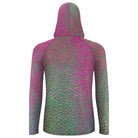 Salt Skins Men's Performance Hoodie Pink & Green Tuna Pattern Men's Sun Protection Hoodie