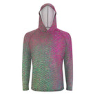 Salt Skins Men's Performance Hoodie Pink & Green Tuna Pattern Men's Sun Protection Hoodie