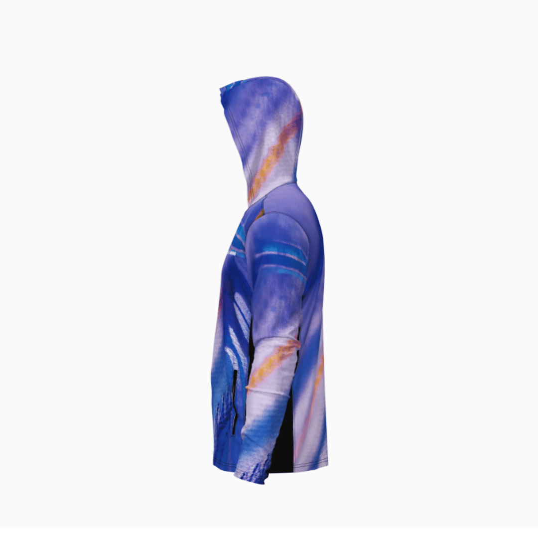 Salt Skins Men's Performance Hoodie Purple Parrot Side Vent Performance Hoodie