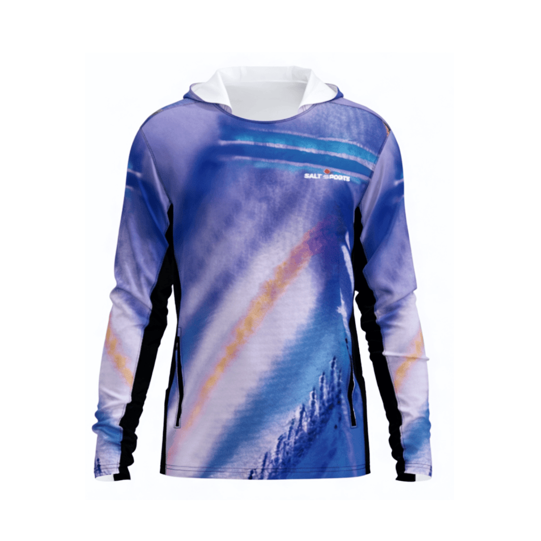 Salt Skins Men's Performance Hoodie Purple Parrot Side Vent Performance Hoodie