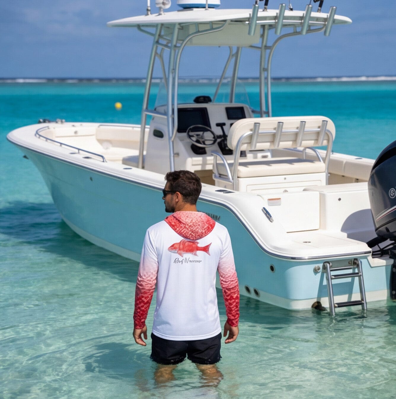 Salt Skins Men's Performance Hoodie Red Snapper Captains Series II Men's Ultimate Performance Long Sleeve Fishing Shirt