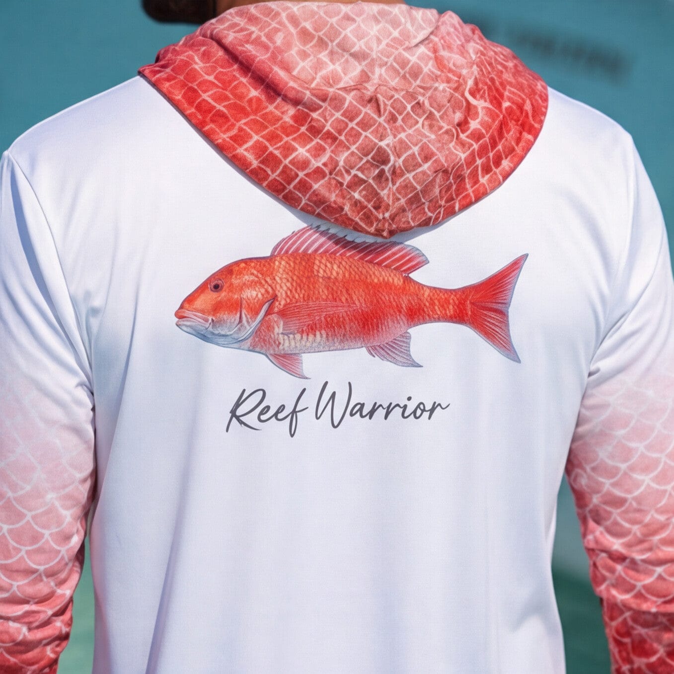 Salt Skins Men's Performance Hoodie Red Snapper Captains Series II Men's Ultimate Performance Long Sleeve Fishing Shirt
