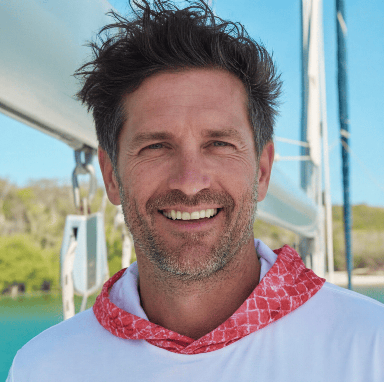 Salt Skins Men's Performance Hoodie Red Snapper Captains Series Men's Ultimate Performance Long Sleeve Fishing Shirt