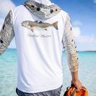 Salt Skins Men's Performance Hoodie Redfish Grey Master II Men's Ultimate Performance Long Sleeve Fishing Shirt