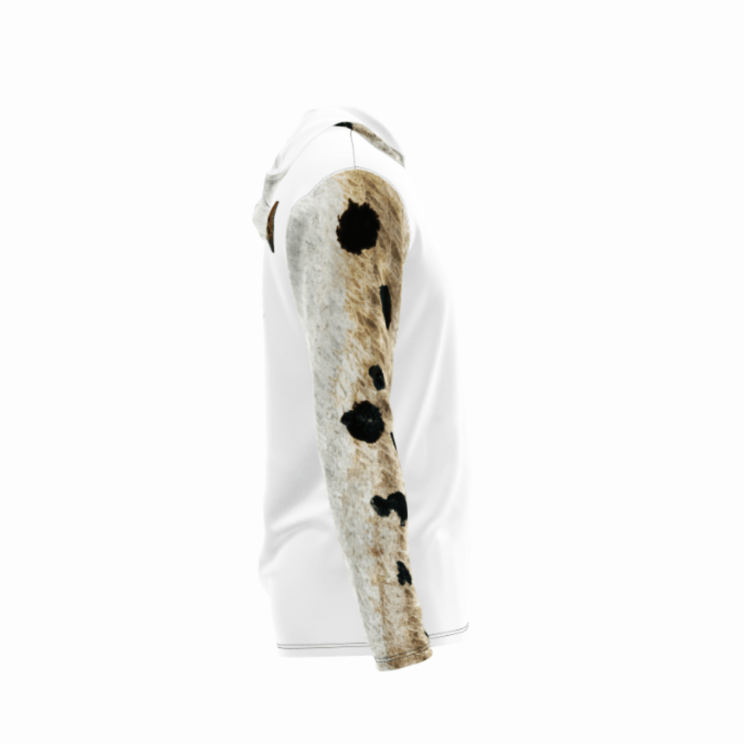 Salt Skins Men's Performance Hoodie Redfish "Grey" Men's Long Sleeve Performance Fishing Shirt