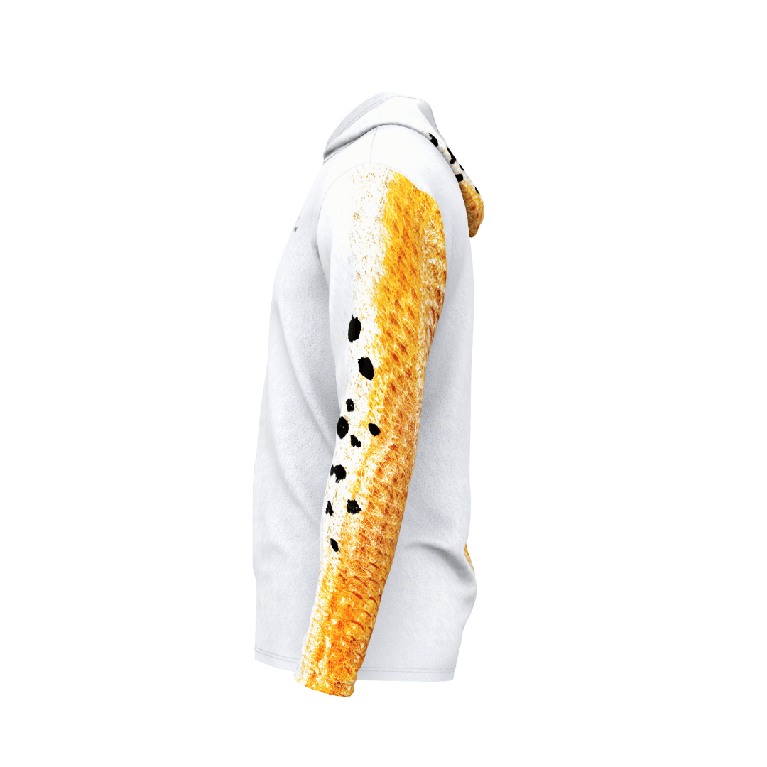 Salt Skins Men's Performance Hoodie Redfish "Orange" Allover Men's Long Sleeve Performance Fishing Hoodie