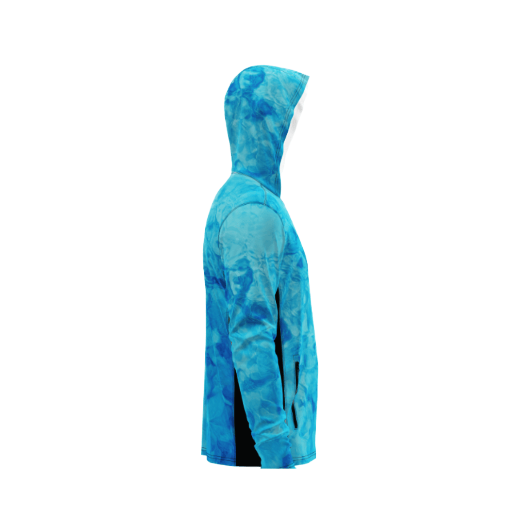 Salt Skins Men's Performance Hoodie Reef Water Side Vent Fishing Hoodie with Pockets