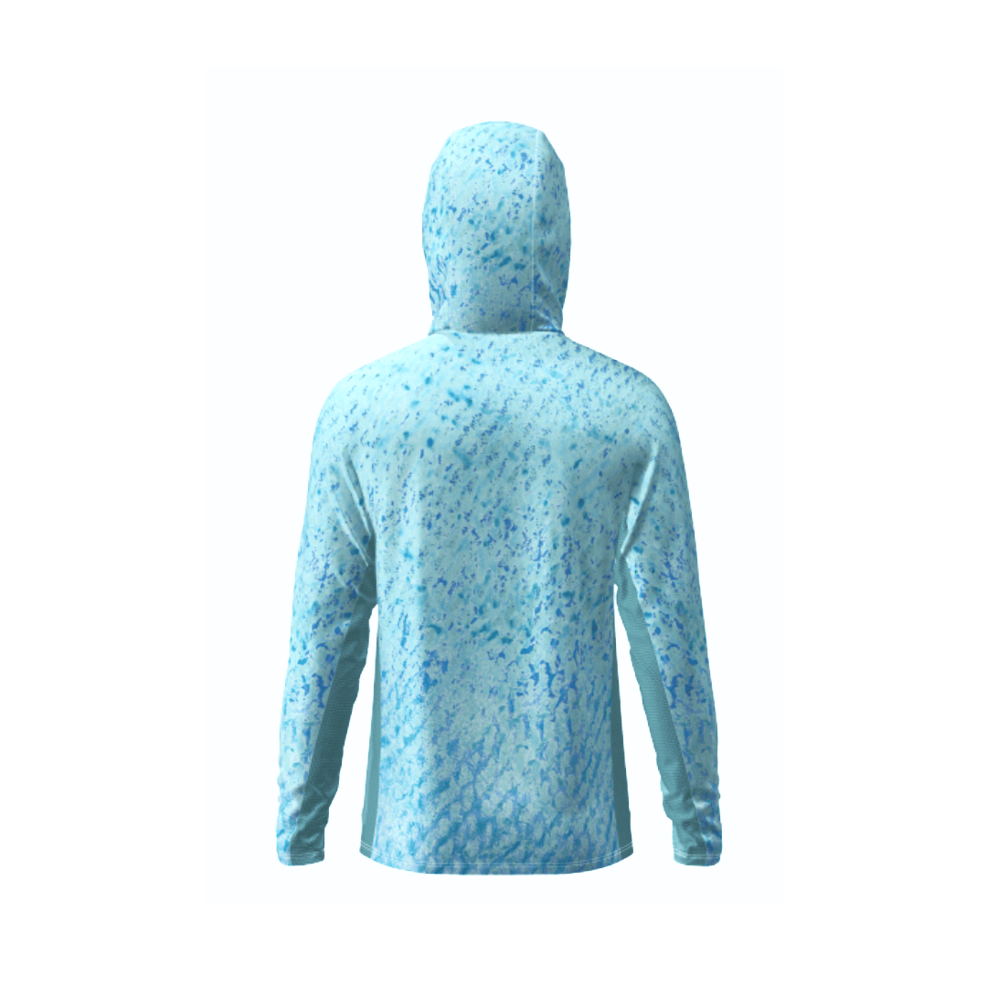 Salt Skins Men's Performance Hoodie Salty Blue Sky Water Camo Side Vent Performance Hoodie