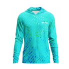 Salt Skins Men's Performance Hoodie Salty Green Water Camo Side Vent Performance Hoodie