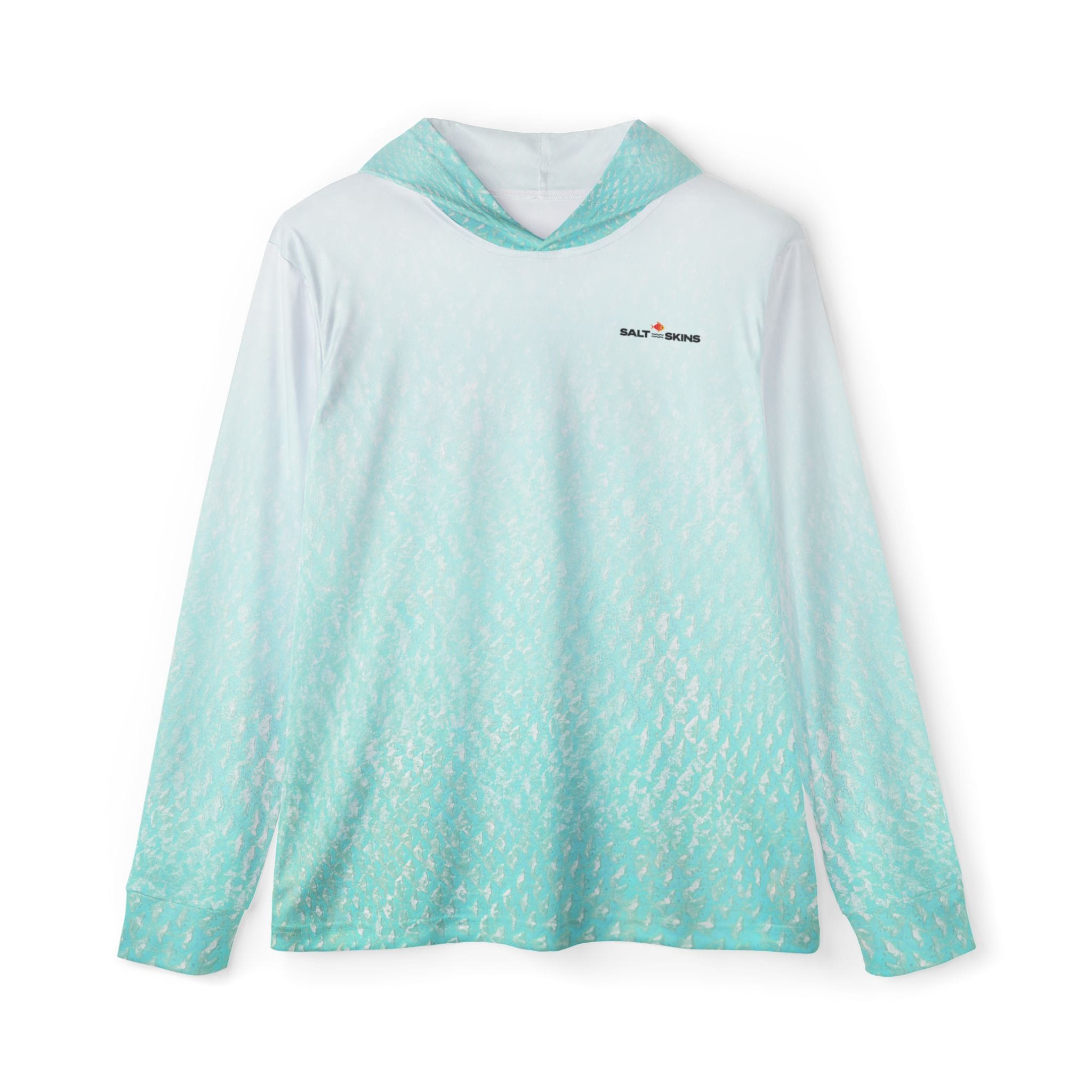 Salt Skins Men's Performance Hoodie Salty Green / XS Green Sky Water Camo - The Ultimate Performance Men's Long Sleeve Fishing Shirt