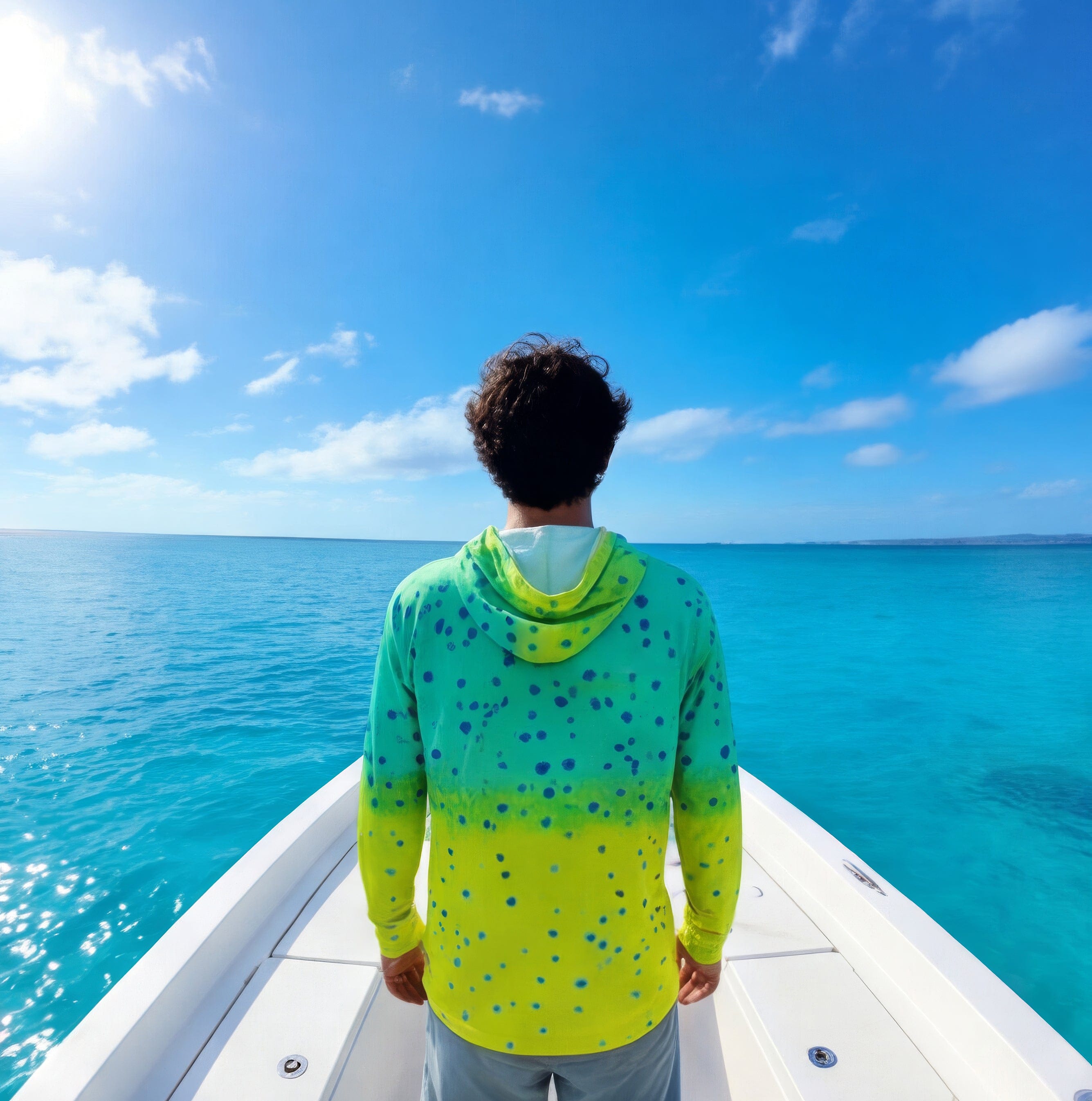 Salt Skins Men's Performance Hoodie Seafoam Mahi Captains Series II Men's Ultimate Performance Long Sleeve Fishing Shirt