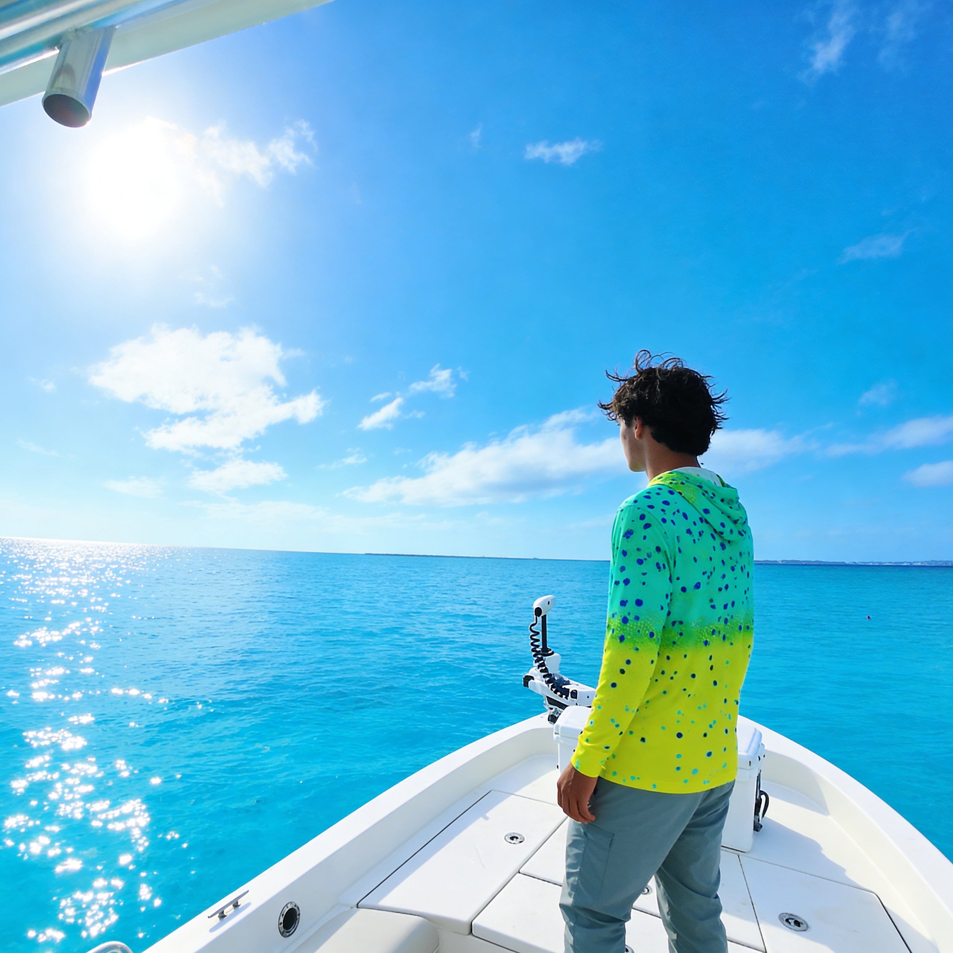 Salt Skins Men's Performance Hoodie Seafoam Mahi Captains Series II Men's Ultimate Performance Long Sleeve Fishing Shirt