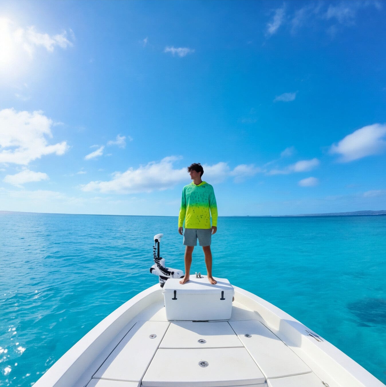 Salt Skins Men's Performance Hoodie Seafoam Mahi Captains Series II Men's Ultimate Performance Long Sleeve Fishing Shirt