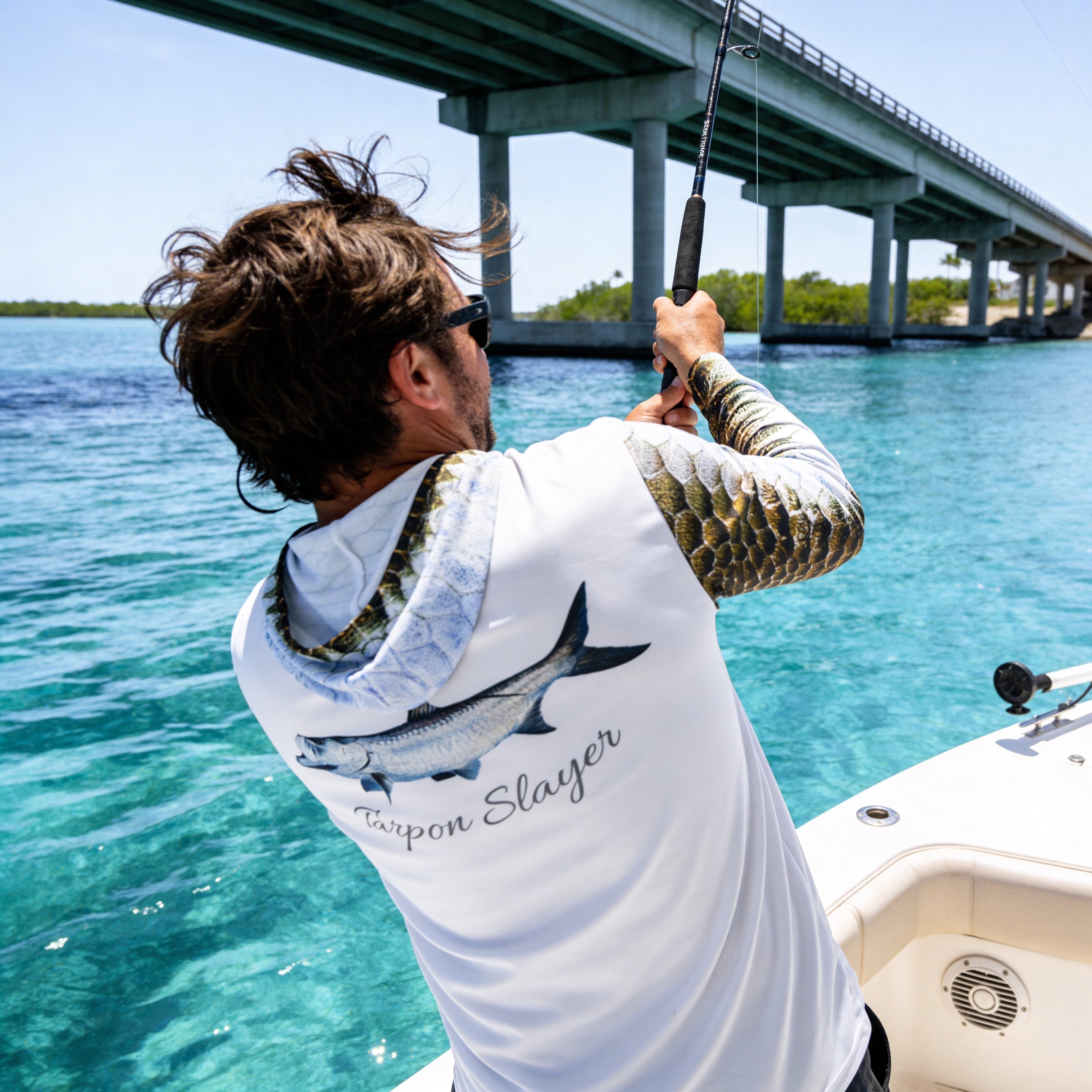 Salt Skins Men's Performance Hoodie Tarpon Slayer II Men's Ultimate Performance Long Sleeve Fishing Shirt